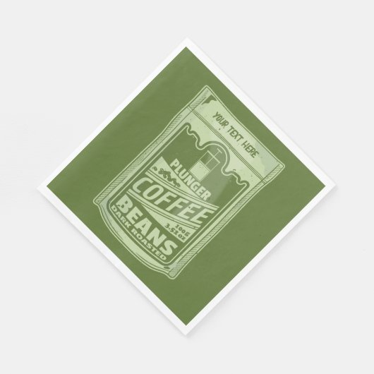 Serviette En Papier Plongeur café pop art emballage alimentaire illust (Coin)