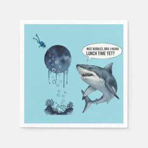 Serviette En Papier Plongeur de requin drôle heure du déjeuner jolies