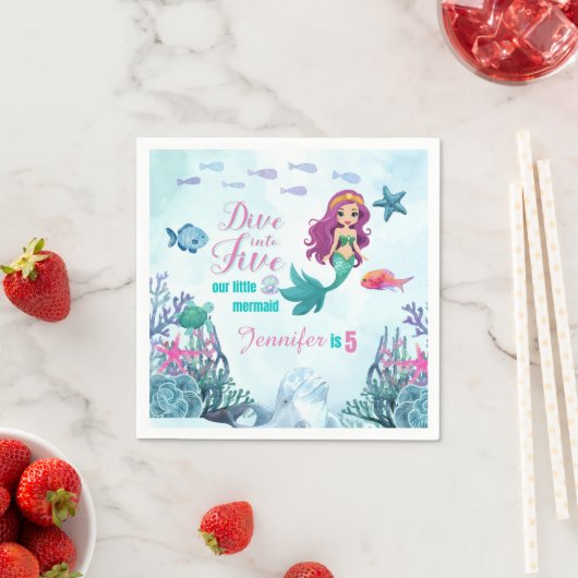 Serviette En Papier Plongez dans cinq filles de sirènes violettes 5e a (En situation)