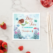 Serviette En Papier Plongez dans cinq sirènes Brown 5e fille anniversa (En situation)