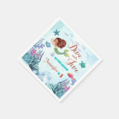 Serviette En Papier Plongez dans cinq sirènes Brown 5e fille anniversa (Coin)