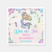 Serviette En Papier Plongez dans cinq sirènes fille 5e anniversaire fê (Devant)