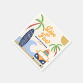 Serviette En Papier Plongez dans cinq Surfs Bleu 5e anniversaire fête  (Coin)
