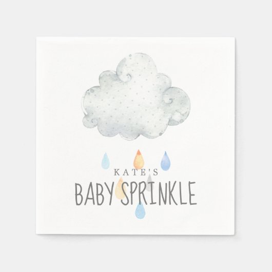 Serviette En Papier Pluie Nuage Garçon Bébé saupoudrer serviettes (Devant)