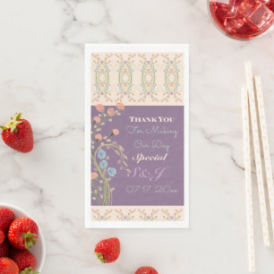 Serviette En Papier Plum À L'Ambiance Florale Pastel Artsy