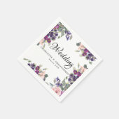 Serviette En Papier Plum Blush Floral Mariage personnalisé (Coin)
