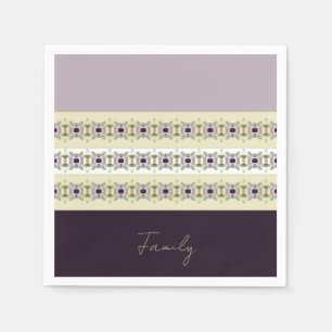 Serviette En Papier Plum mauve et beige