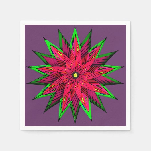 Serviette En Papier Plum Merveilleux Poinsettia WOW (Devant)