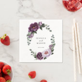 Serviette En Papier Plum Peonies Mariage Napkin Cocktail Napkin (En situation)