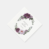 Serviette En Papier Plum Peonies Mariage Napkin Cocktail Napkin (Coin)