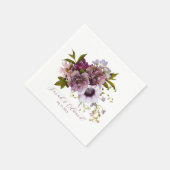 Serviette En Papier Plum pourpre de l'aubergine Floral (Coin)