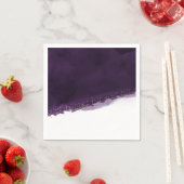 Serviette En Papier Plum Purple Aquarelle & Or Moderne Chic Élégant (En situation)