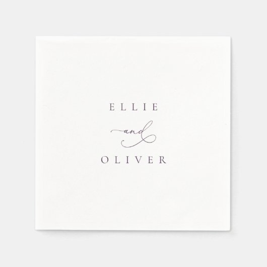 Serviette En Papier Plum Purple Boho Mariage Modern Cocktail II (Devant)