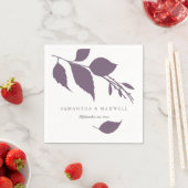 Serviette En Papier Plum Purple Feuilles d'automne Naples (En situation)