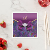 Serviette En Papier Plum Purple Peacock Mariage Papier Partie Napkins (En situation)