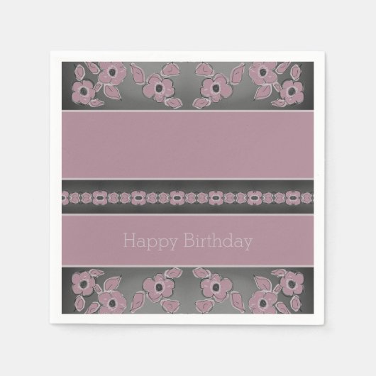 Serviette En Papier Plum Rose Floral (Devant)