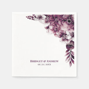 Serviette En Papier Plum rose Mariage