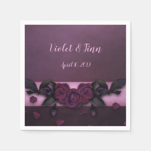 Serviette En Papier Plum Roses (Devant)