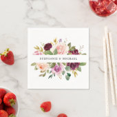 Serviette En Papier Plum violet rose pâle Mariage végétal (En situation)
