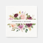 Serviette En Papier Plum violet rose pâle Mariage végétal (Devant)