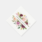 Serviette En Papier Plum violet rose pâle Mariage végétal (Coin)