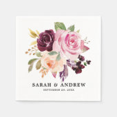 Serviette En Papier Plum violet rose pâle Mariage végétal (Devant)