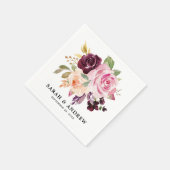 Serviette En Papier Plum violet rose pâle Mariage végétal (Coin)
