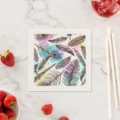 Serviette En Papier Plume de paon (En situation)
