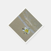 Serviette En Papier Plumeria Frangipani sur le Mariage de sable (Coin)