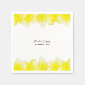 Serviette En Papier Plumeria jaune Frangipani Mariage (Devant)