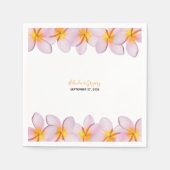 Serviette En Papier Plumeria rose Frangipani Mariage (Devant)