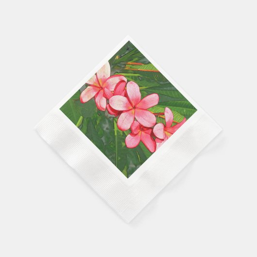 Serviette En Papier Plumerias (Coin)