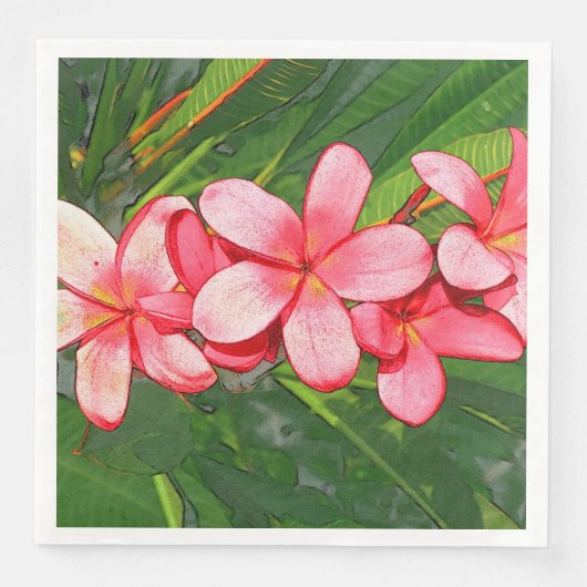 Serviette En Papier Plumerias (Devant)