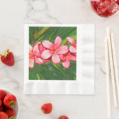 Serviette En Papier Plumerias rose (En situation)