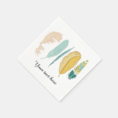 Serviette En Papier Plumes (Coin)