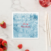 Serviette En Papier Plumes Abstraites et flocons de neige (En situation)