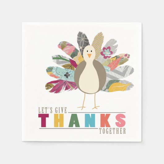 Serviette En Papier Plumes Ami Thanksgiving Dîner Papier Napkins (Devant)