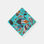 Serviette En Papier Plumes colorées (Coin)