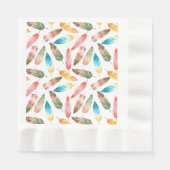 Serviette En Papier Plumes de couleur (Devant)