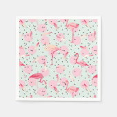 Serviette En Papier Plumes de Flamant rose sur Pois (Devant)