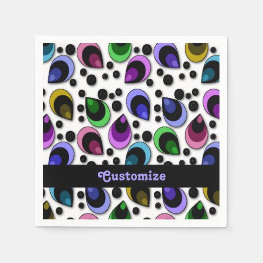 Serviette En Papier Plumes de paon Abstrait Motif serviettes (Devant)