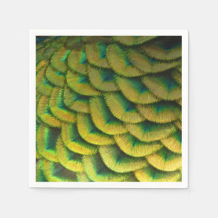 Serviette En Papier Plumes de paon II Nature colorée