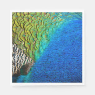 Serviette En Papier Plumes de paon IV Nature abstraite colorée