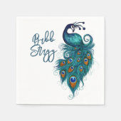 Serviette En Papier Plumes de paon Peacocks Turquoises (Devant)