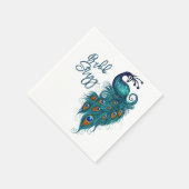 Serviette En Papier Plumes de paon Peacocks Turquoises (Coin)