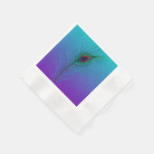 Serviette En Papier Plumes de paon turquoise à violet (Coin)