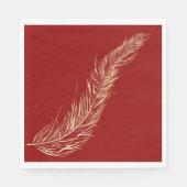 Serviette En Papier Plumes dorées (Devant)
