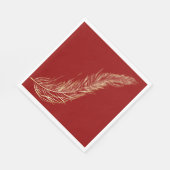 Serviette En Papier Plumes dorées (Coin)