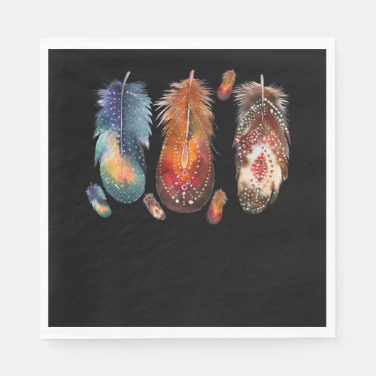 Serviette En Papier Plumes Indigène de la Fierté autochtone indienne (Devant)