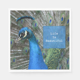 Serviette En Papier Plumes Kauai Peacock